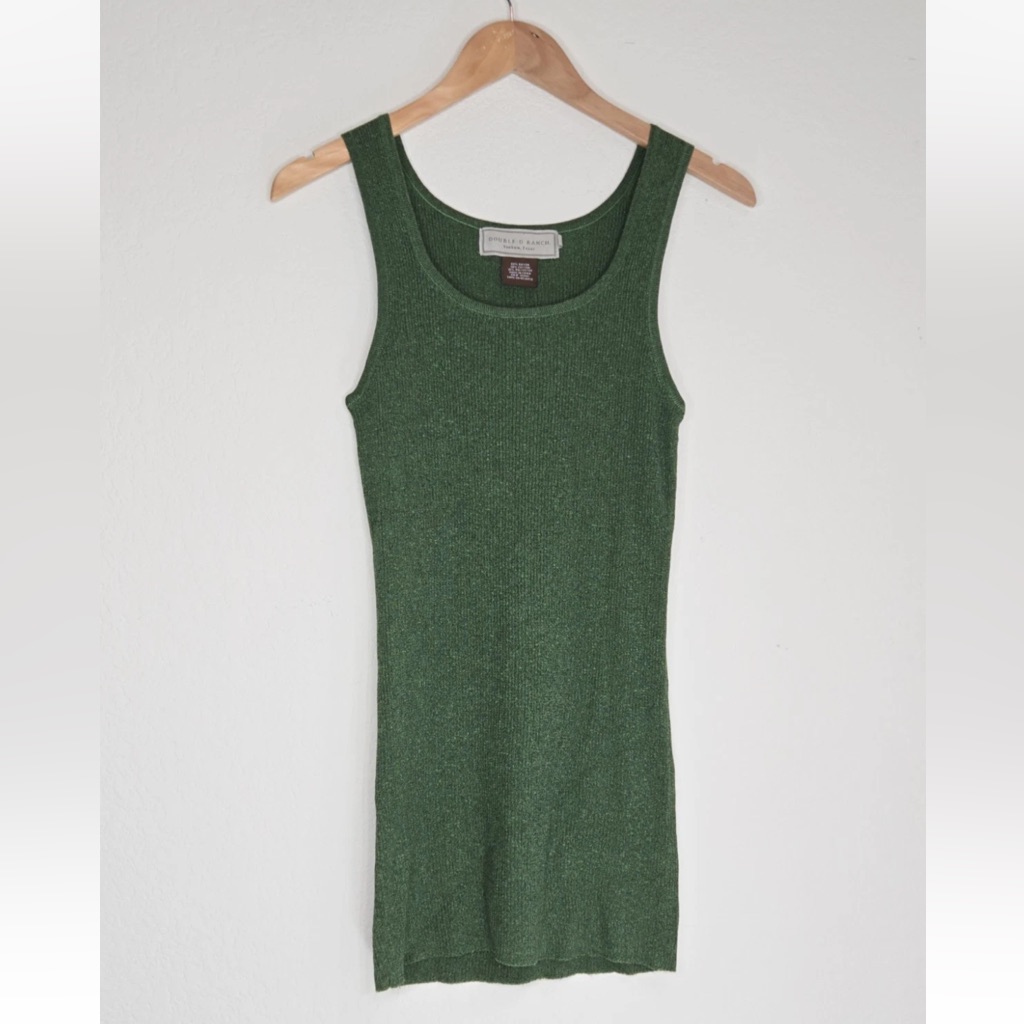 Double D Ranch Deep Green Ribbed Tank